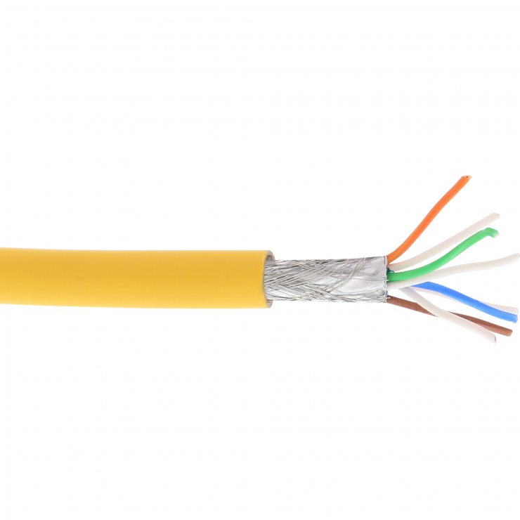 Imagine Rola 100m cablu de retea RJ45 Cat. 6A S/FTP PiMF Galben, InLine IL76899Y